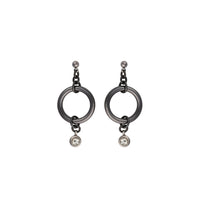 JEWEL DIAMOND EARRINGS GUNMETAL