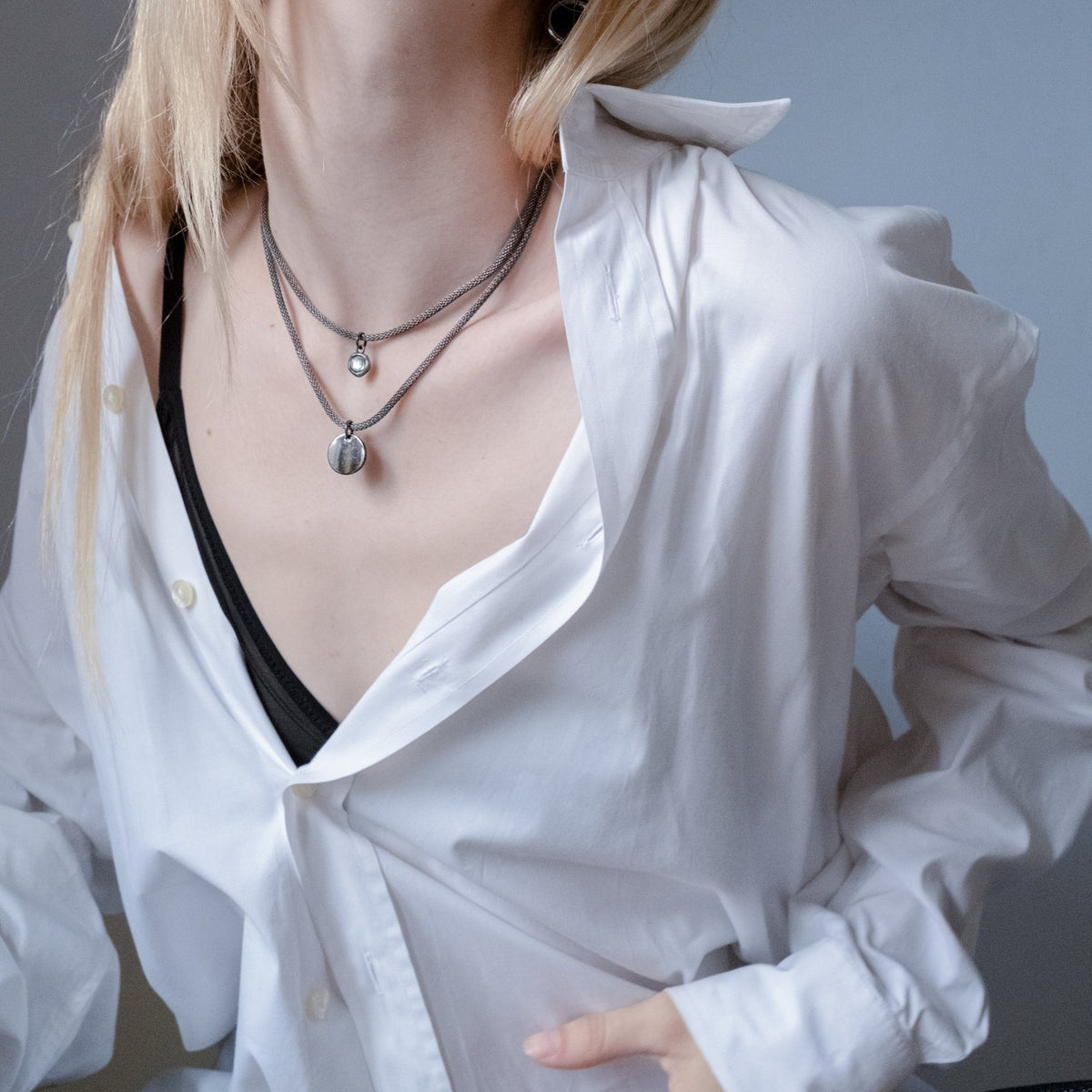 ADDI CRYSTAL NECKLACE SILVER
