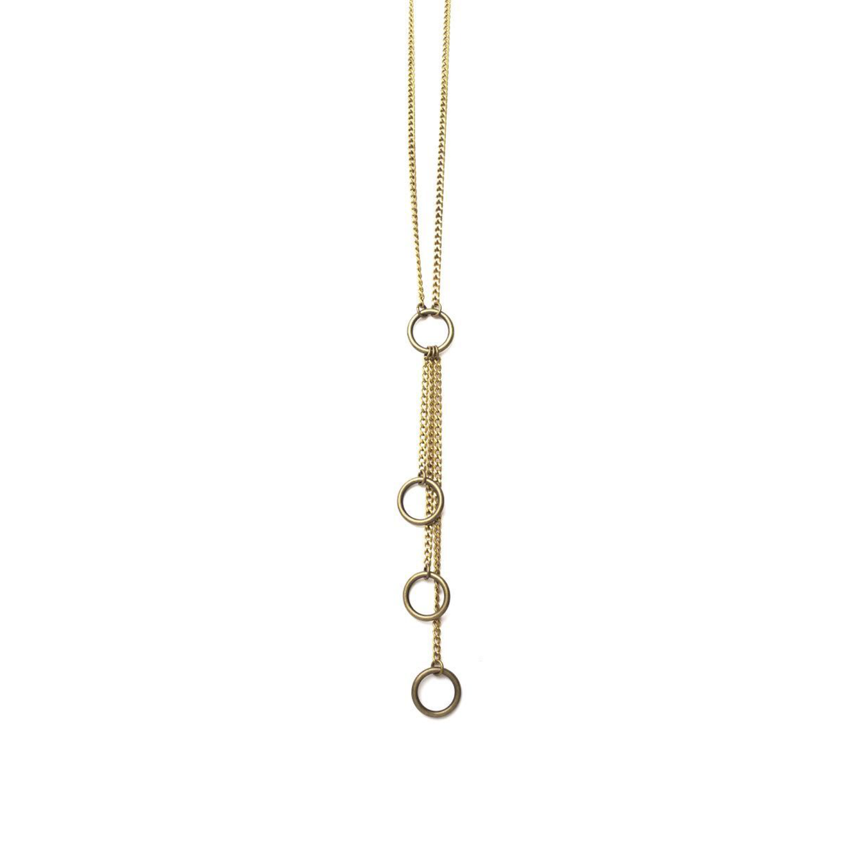 Handmade, gold, brass and chain necklace for men and women.
