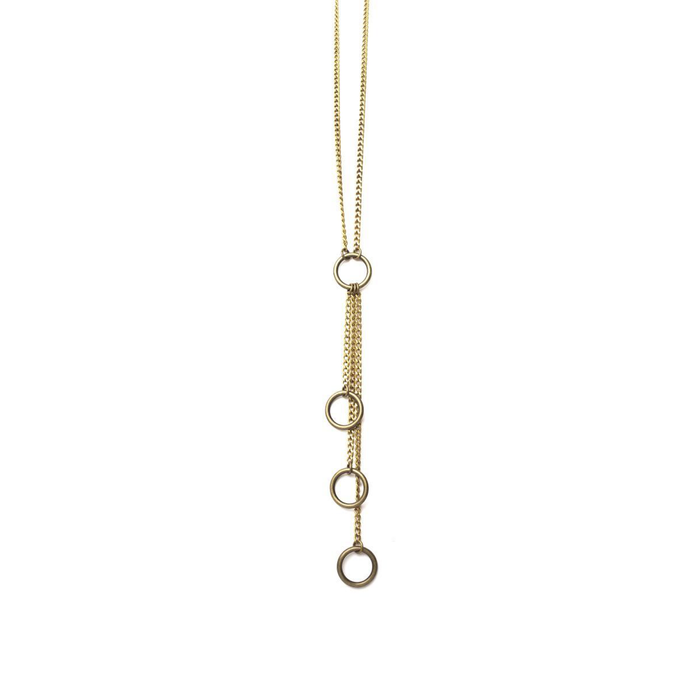 Handmade, gold, brass and chain necklace for men and women.