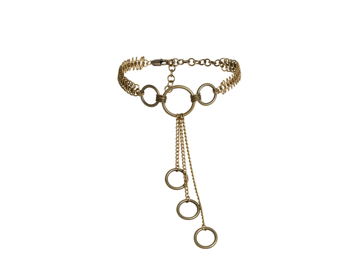 Handmade chain necklace choker in gold.