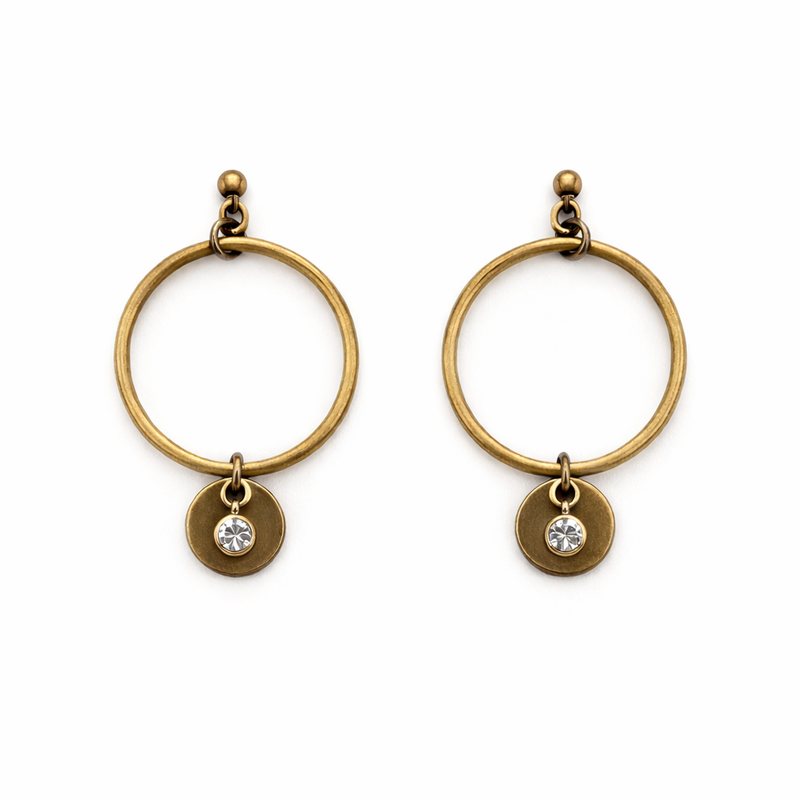 Women's silver diamond earrings.