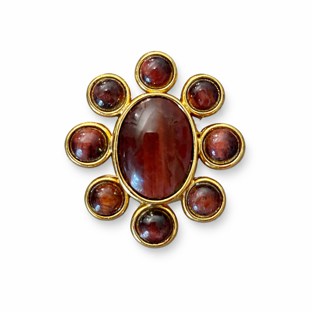 CARNELIAN CLUSTER BROOCH
