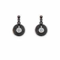 GUNMETAL DISC EARRINGS