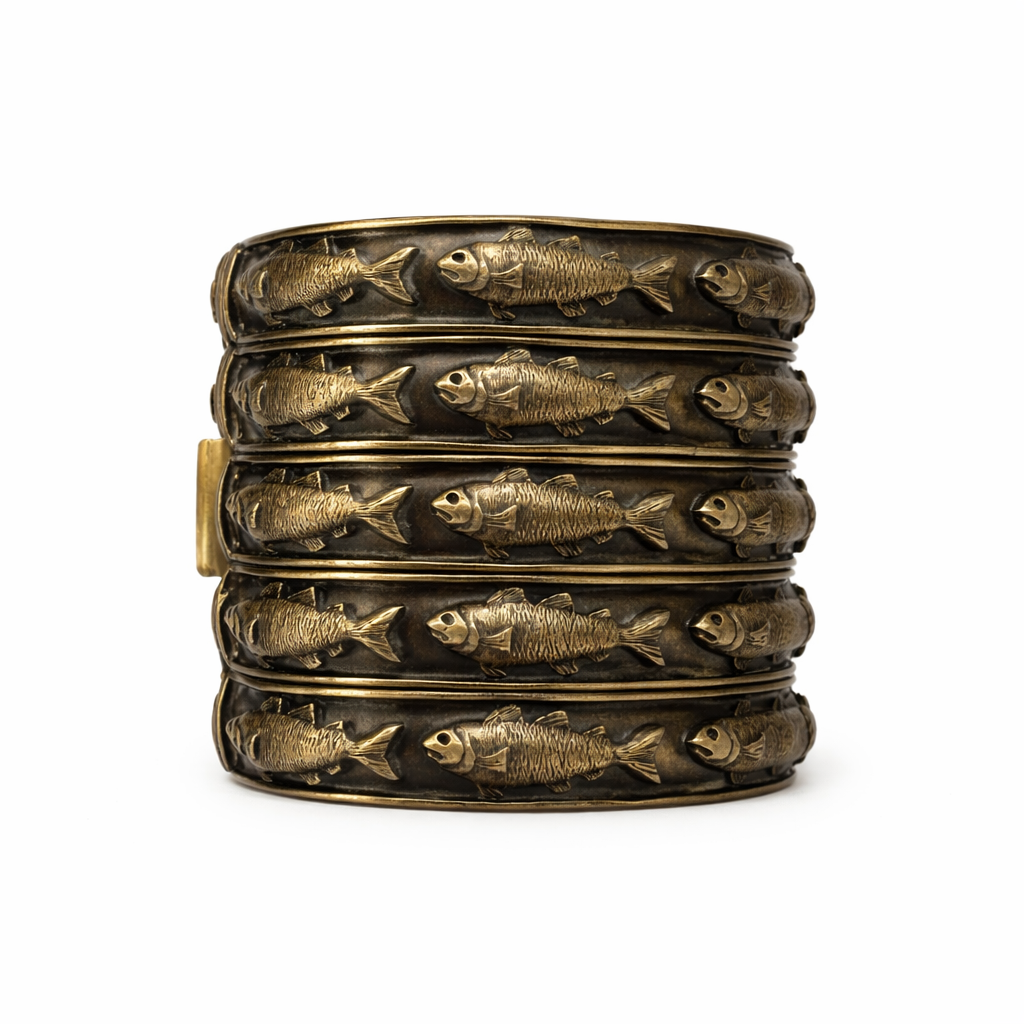 FISH MOTIF HINGED CUFF