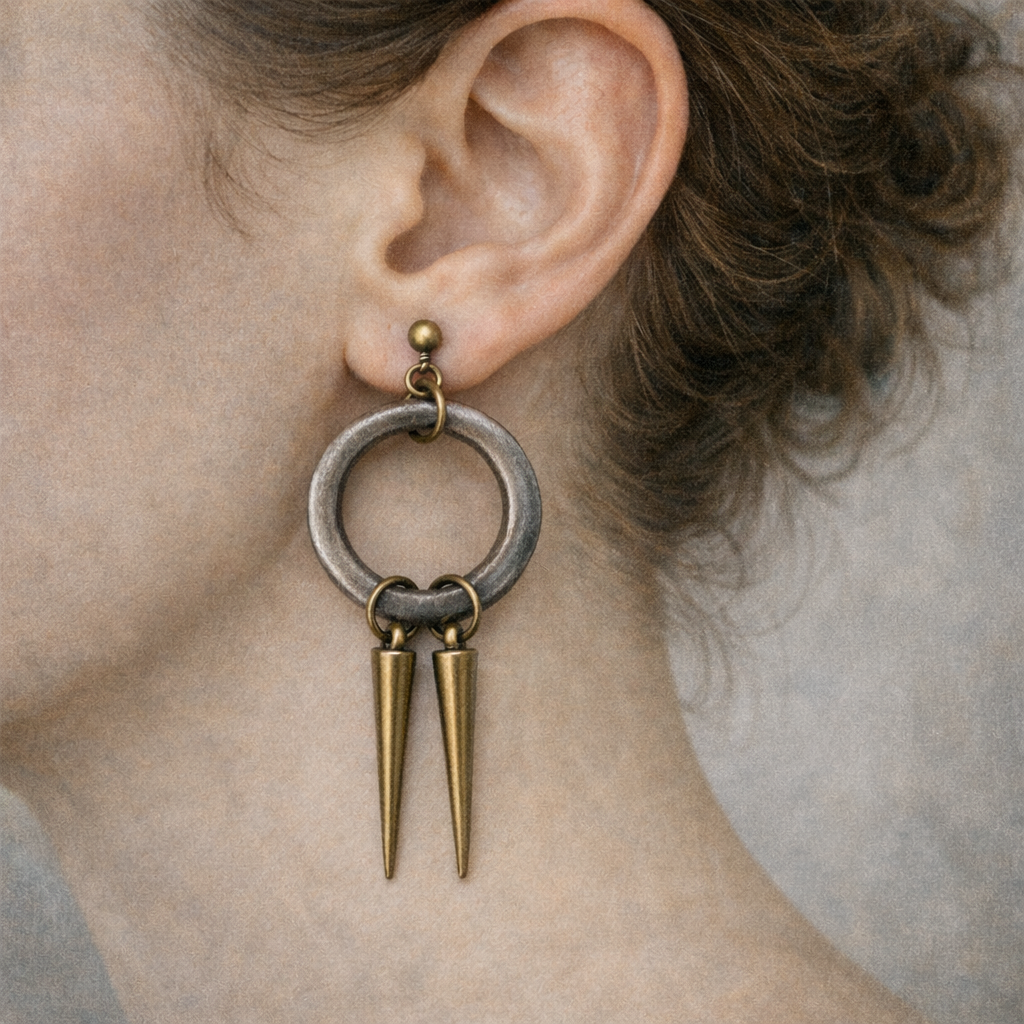 SUSPENDED SPIKE EARRINGS