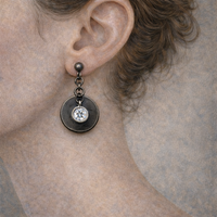 GUNMETAL DISC EARRINGS