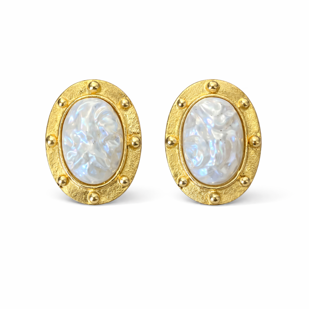 OPALINE OVAL CLIP-ONS